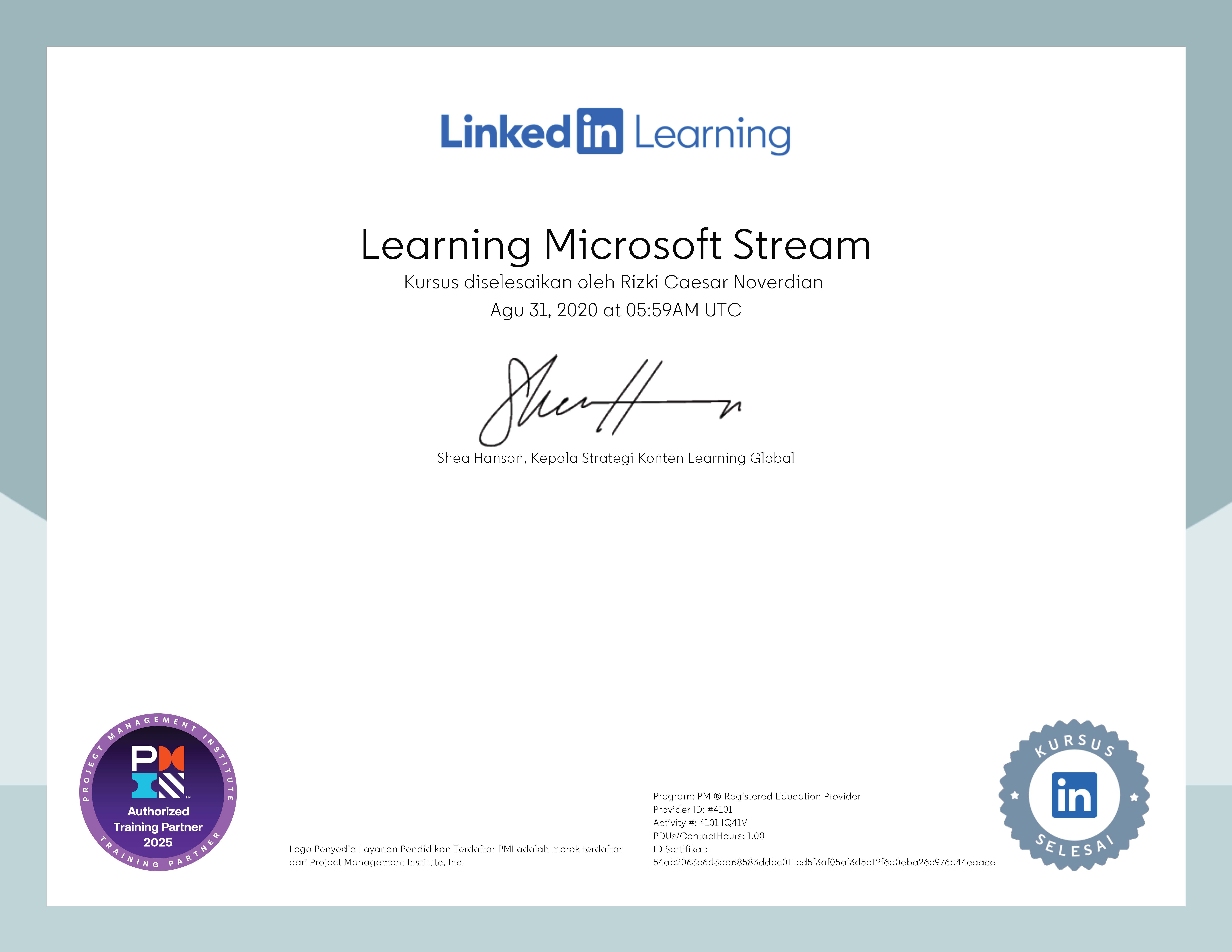 LinkedIn Certificate