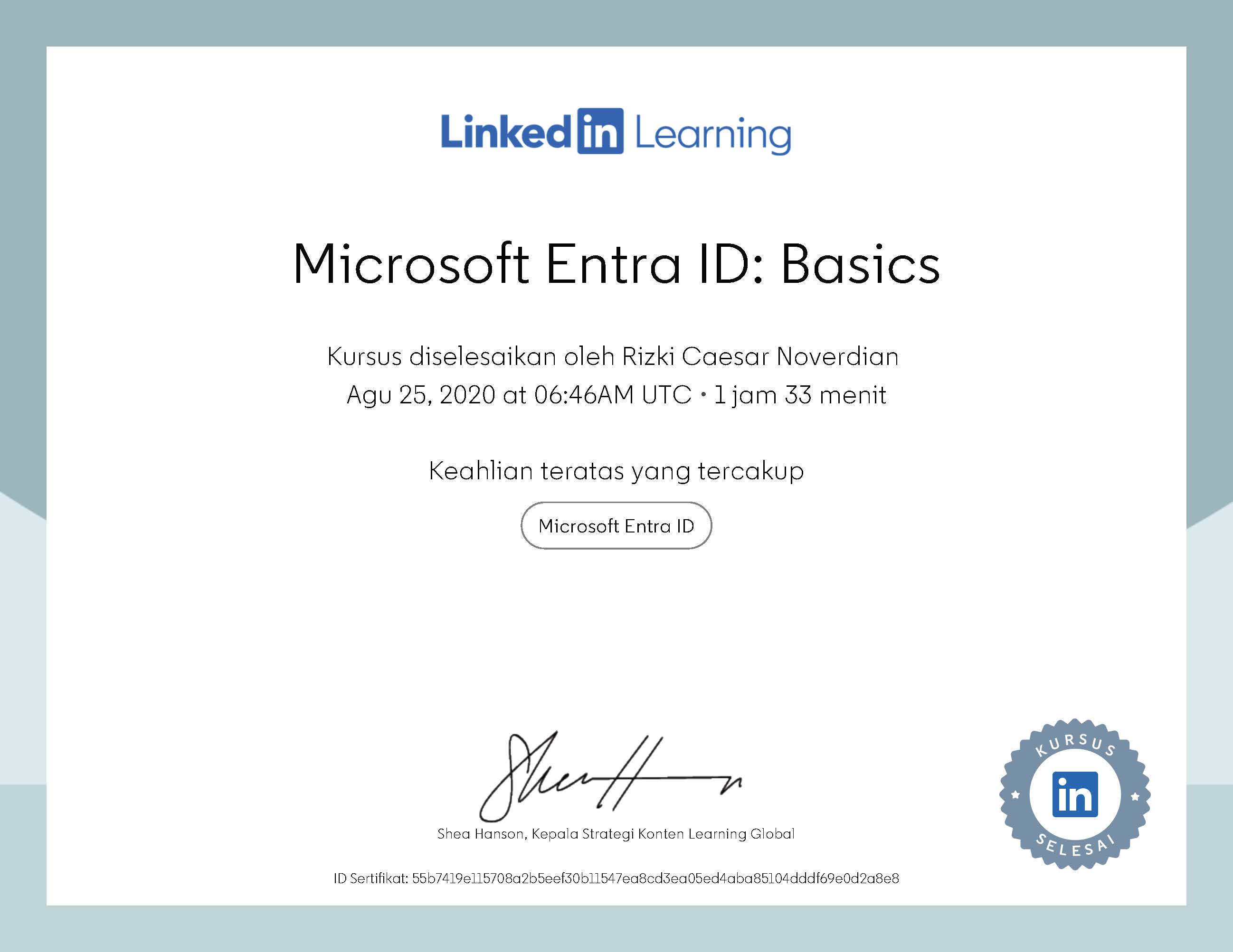LinkedIn Certificate