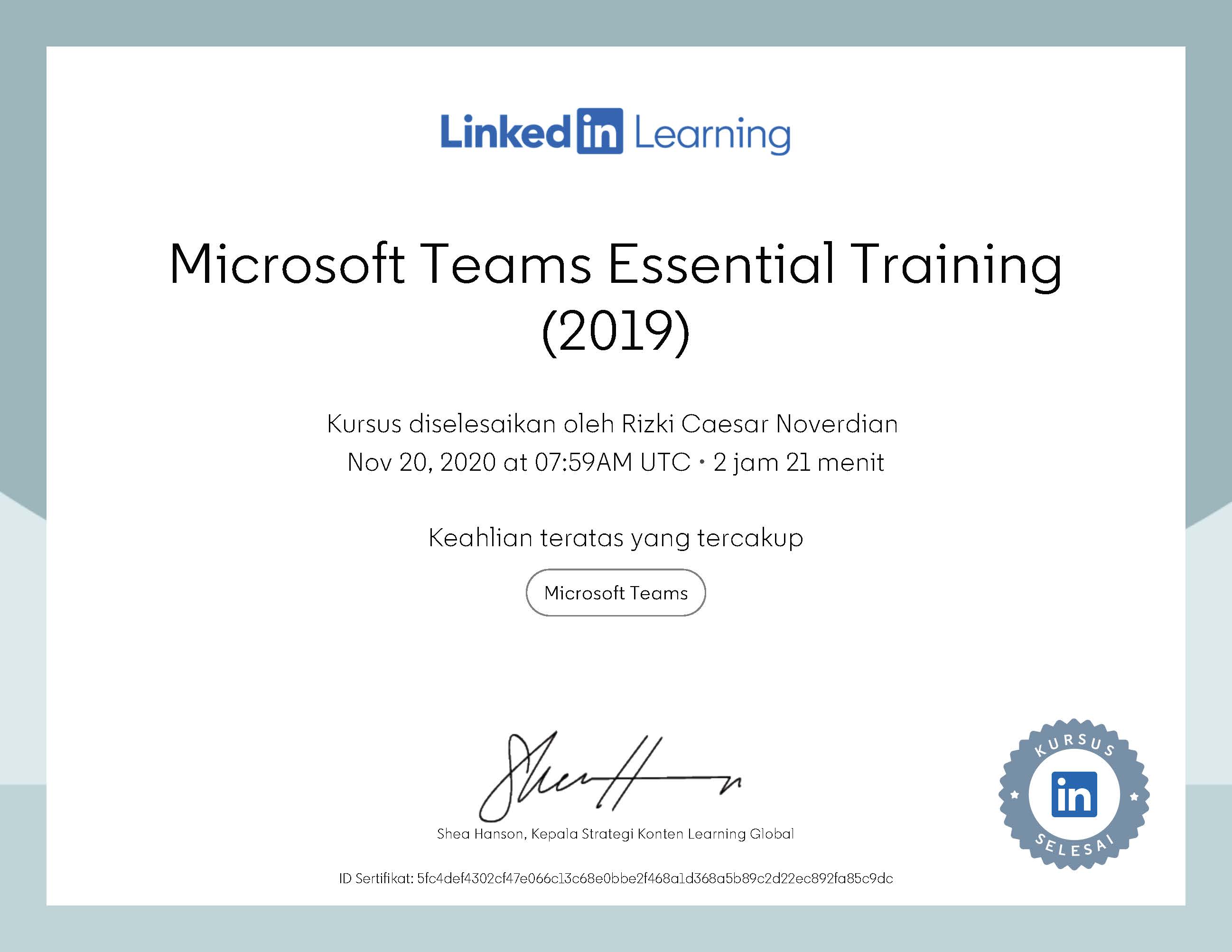 LinkedIn Certificate