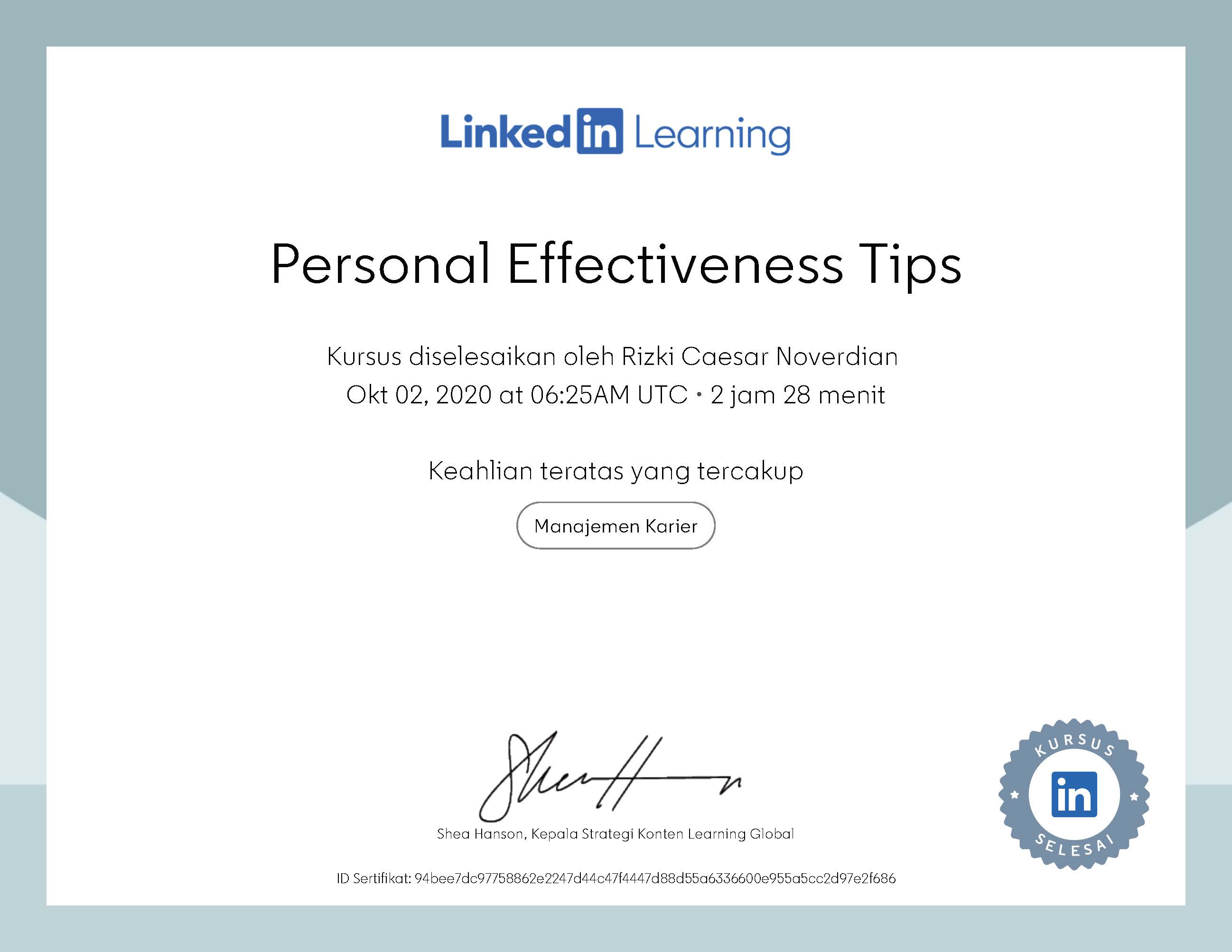 LinkedIn Certificate