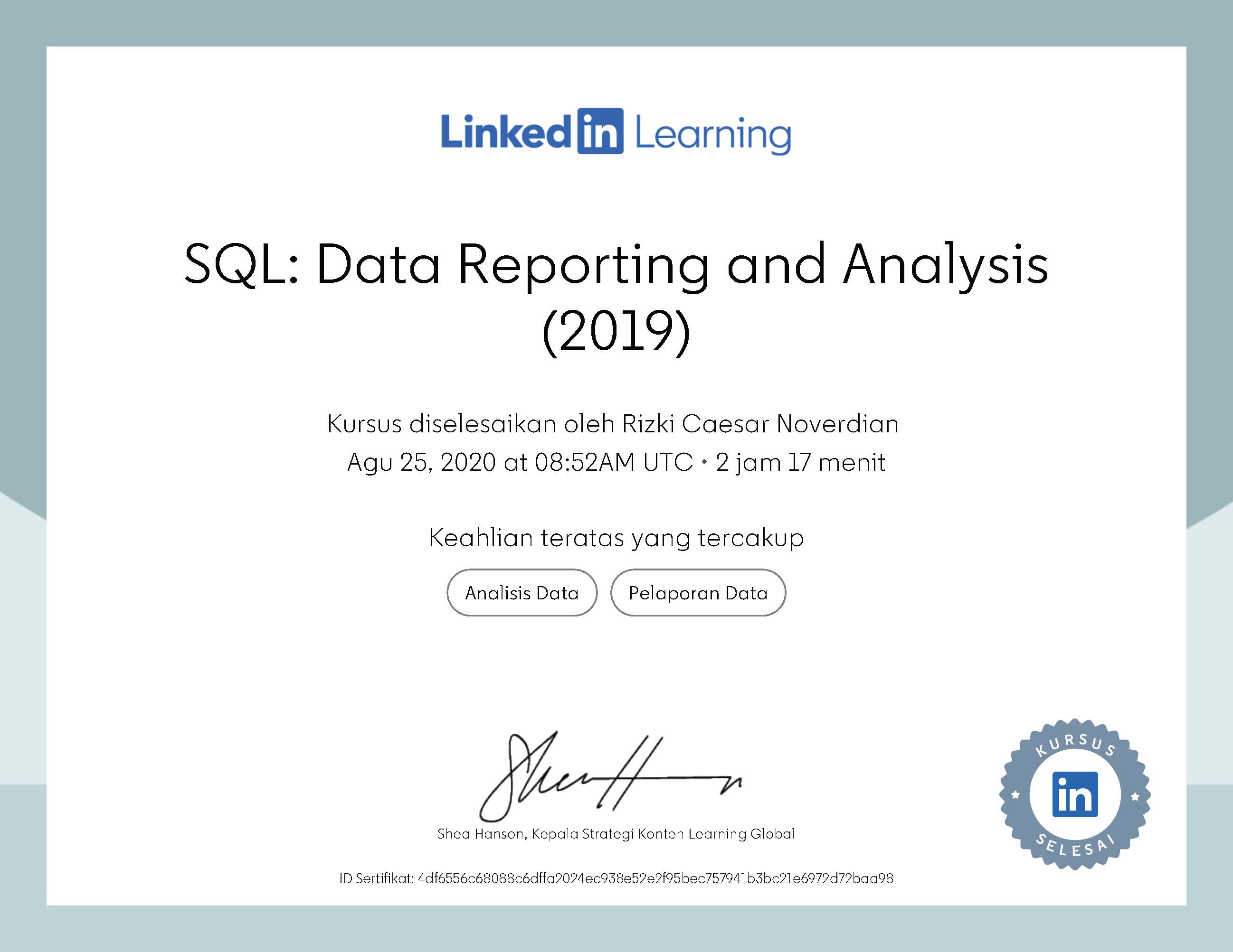 LinkedIn Certificate