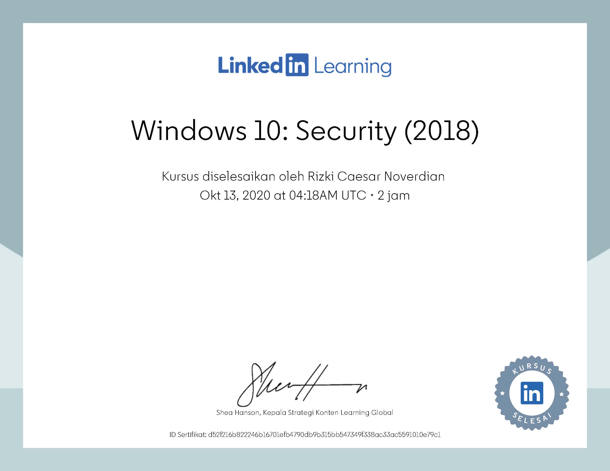 LinkedIn Certificate